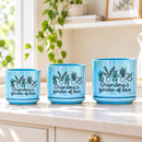 Iridescent Blue Ceramic Pot - Grandma's Garden of Love