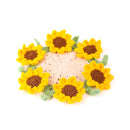 Sunflower Crochet Coaster for sale online, Mini Flower Bouquet Gifts for Mother's Day, 6 inch Plant Pot Coaster for sale, Creative Home Decor Table Decor