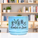 Iridescent Blue Ceramic Pot - Rooted in Love