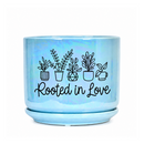 Iridescent Blue Ceramic Pot - Rooted in Love