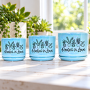 Iridescent Blue Ceramic Pot - Rooted in Love