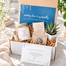 sympathy gift box for sale, small sympathy gift box to show you care, handmade sympathy gift box with personalized note, sympathy gift for family member loss