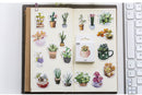 Succulent Sticker Set for sale, Cute Potted Plants Stickers, Planner Decoration Stickers, Planner cactus stickers set, Scrapbook sticker, Journal stickers
