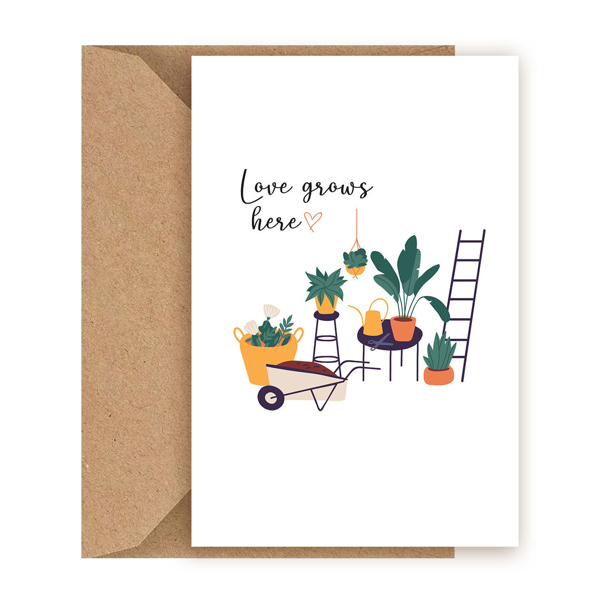 Love Grows Here Card, Succulent Happy Birthday Card for sale, Cactus Greeting Card, Succulents Greeting Card, Succulents Gift Ideas