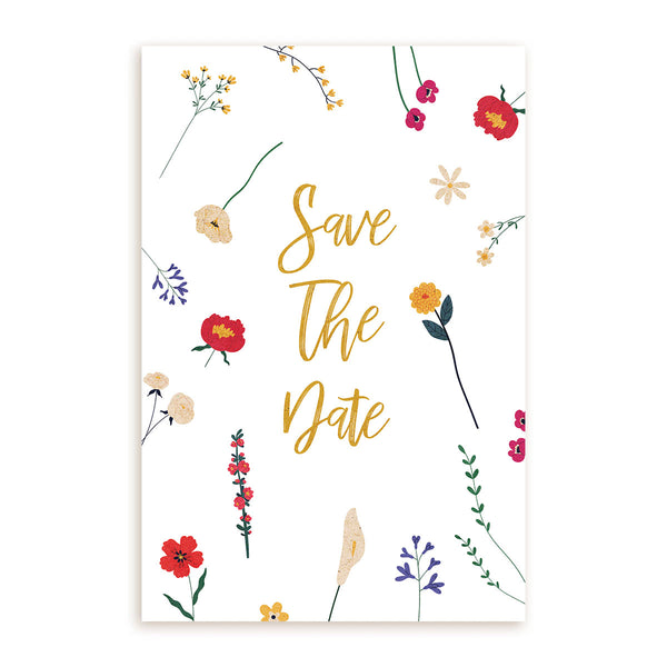succulent save the date Floral Save the Date Card with a Lovely Kraft Envelope