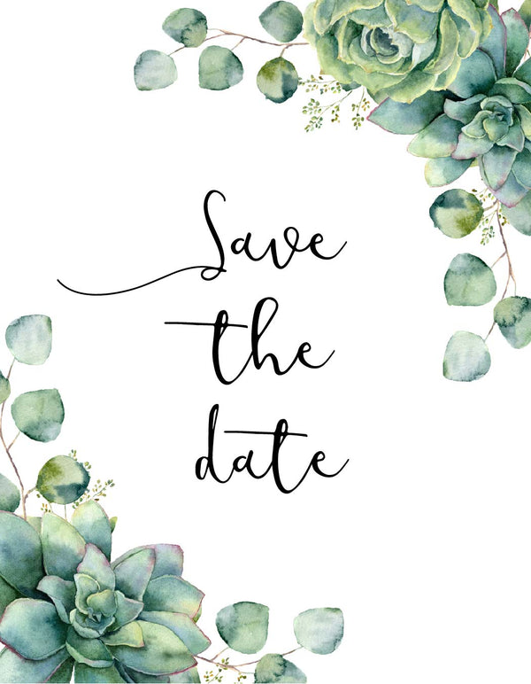 succulent save the date Save The Date Card | Greeting Card | Succulents Card