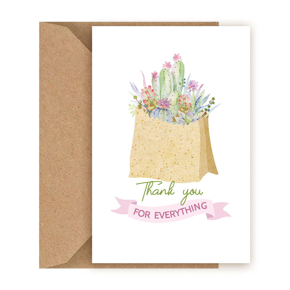 Thank You for Everything Card for sale, Succulent Happy Birthday Card for sale, Cactus Greeting Card, Succulents Greeting Card, Succulents Gift Ideas