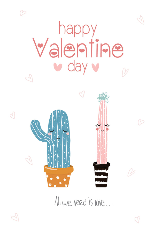 succulent valentines card Happy Valentines Day Card - All We Need Is love | Valentines's Day Gift  Ideas