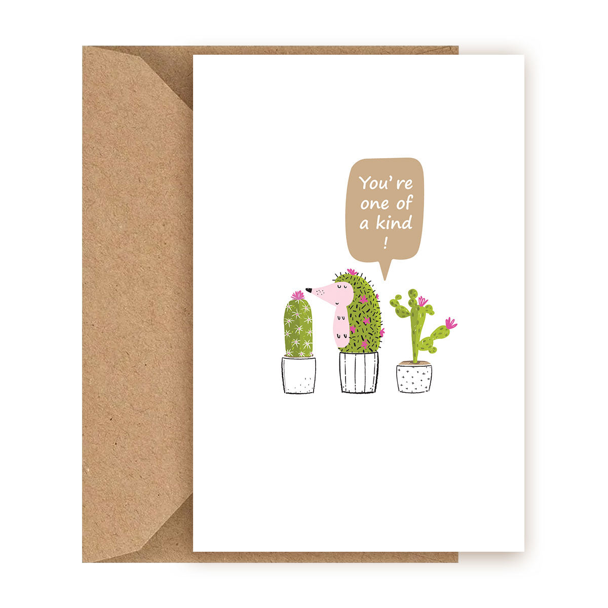 You Are One of A Kind Card, Succulent Card for sale, Cactus Greeting Card, Succulents Greeting Card, Succulents Gift Ideas