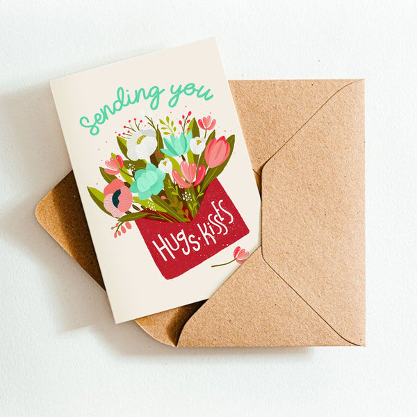 Floral Hugs GREETING CARDS SET - 18 Designs