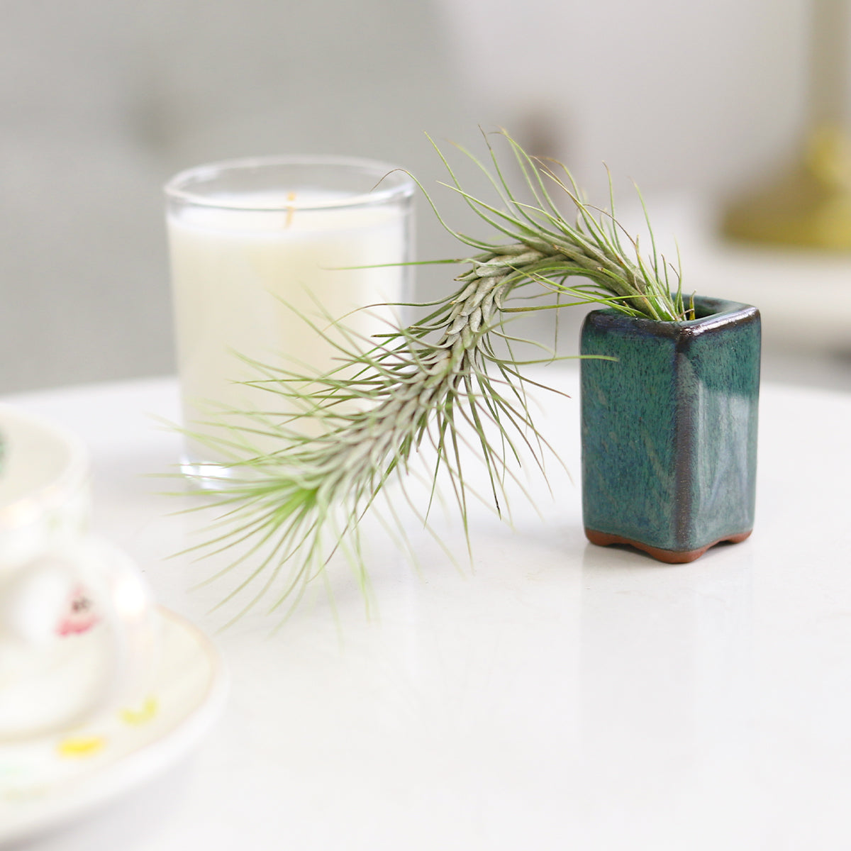 clay mini air plant pot, mini clay pot for air plant, small container for air plants and succulents, buy tiny pot for air plant online, air plant pot with drainage hole, retro-design clay pot, compact air plant pot