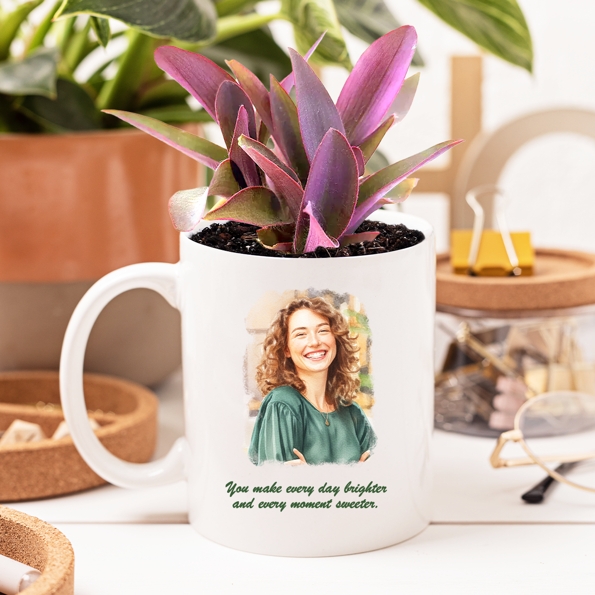 Custom Ceramic Pot from Photos | Personalized Photo Planter Gift
