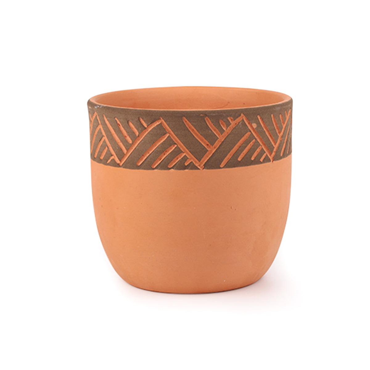 Clay Garden Pots for sale online, Terracotta flower pot for home office, 5.5inch Clay-Black Color Modern Decorative Terracotta Planter