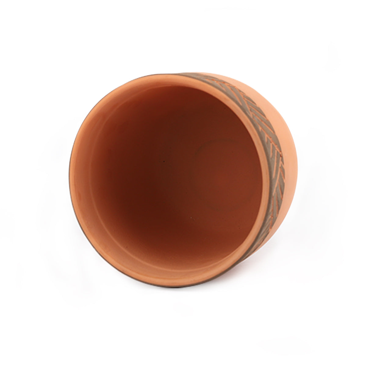 Carved terracotta 5.5 inch planter pot for sale, Decorative clay pot for home decoration, Flower pot gift ideas