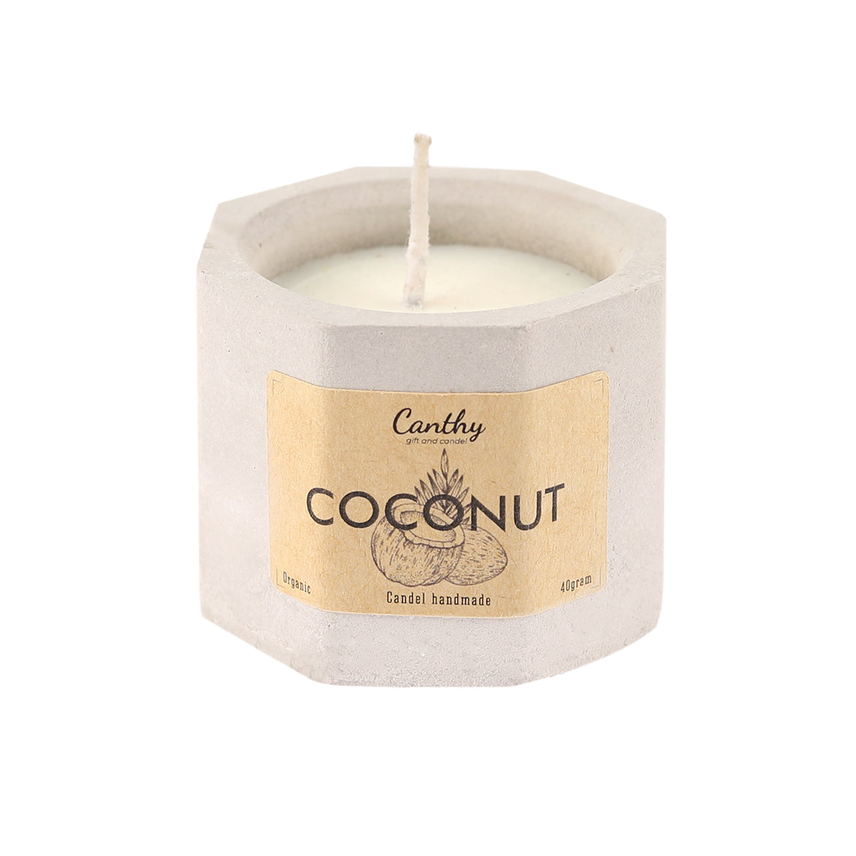 Scented Soy Candle In A Concrete Jar, unique decorative candles, beautiful decorative candles