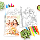 12-page custom coloring book from photos, personalized Mother's Day gift coloring book from family photos