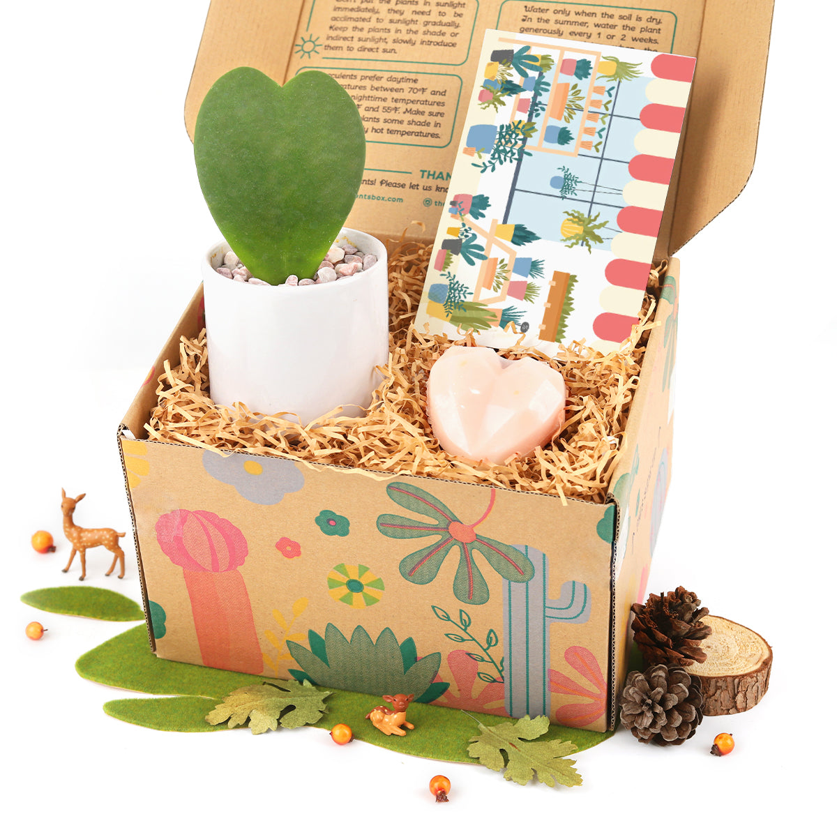 succulent valentine gift Valentines Gift Box - Heart Shaped Succulent & Soap - V-day Gift Ideas