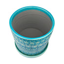 8 inch Teal Bohemian Arc Pot for sale, Decorative Ceramic Pot for Succulents and Houseplants