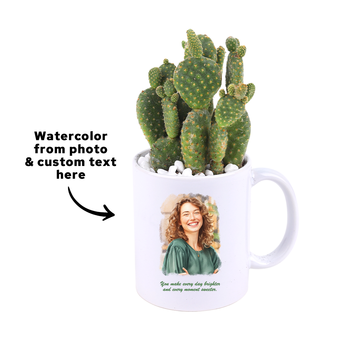 custom printed plant pots Custom Ceramic Pot from Photos | Personalized Photo Planter Gift