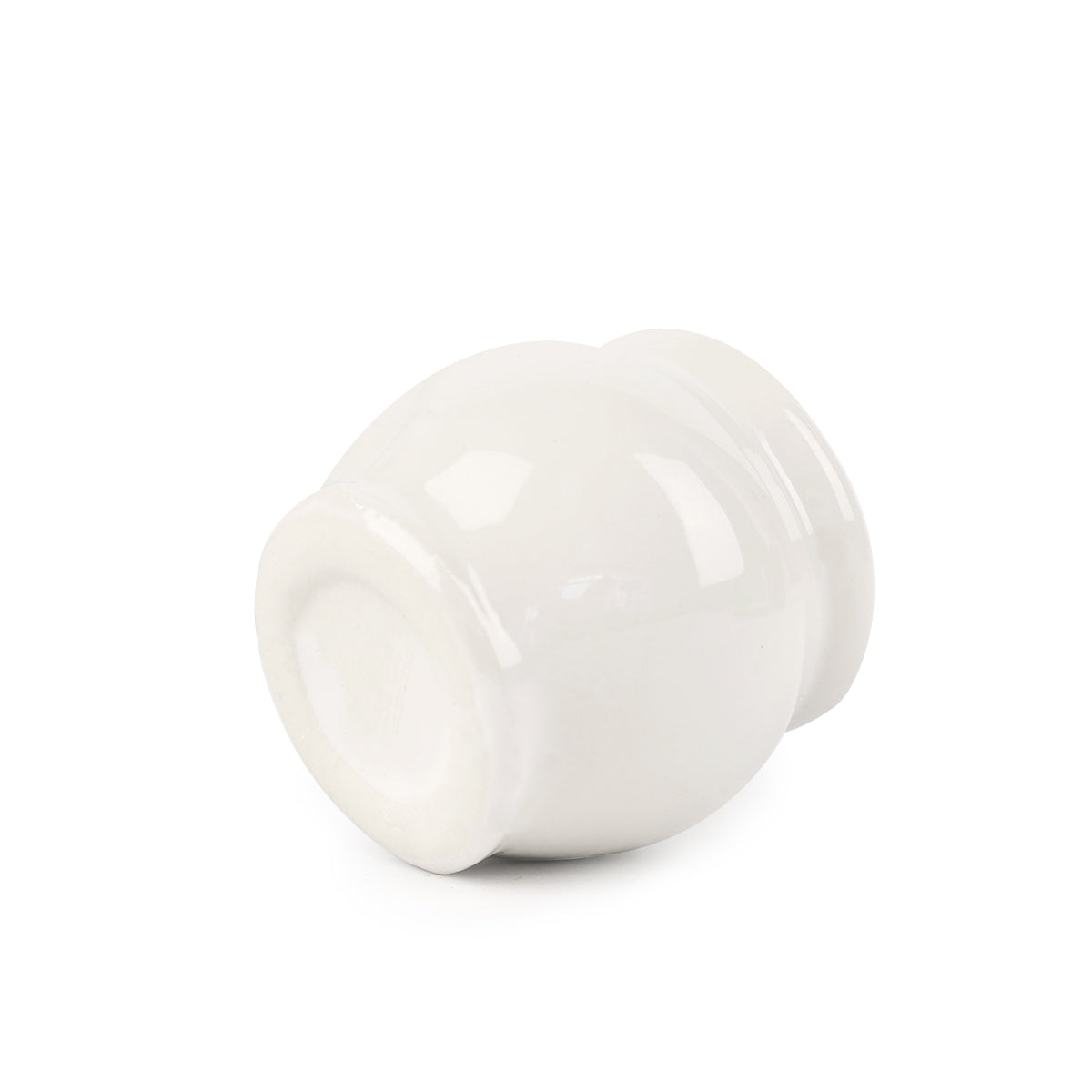 white air planter Rotund White Ceramic Mini Air Plant Holder - Tabletop Modern Planter