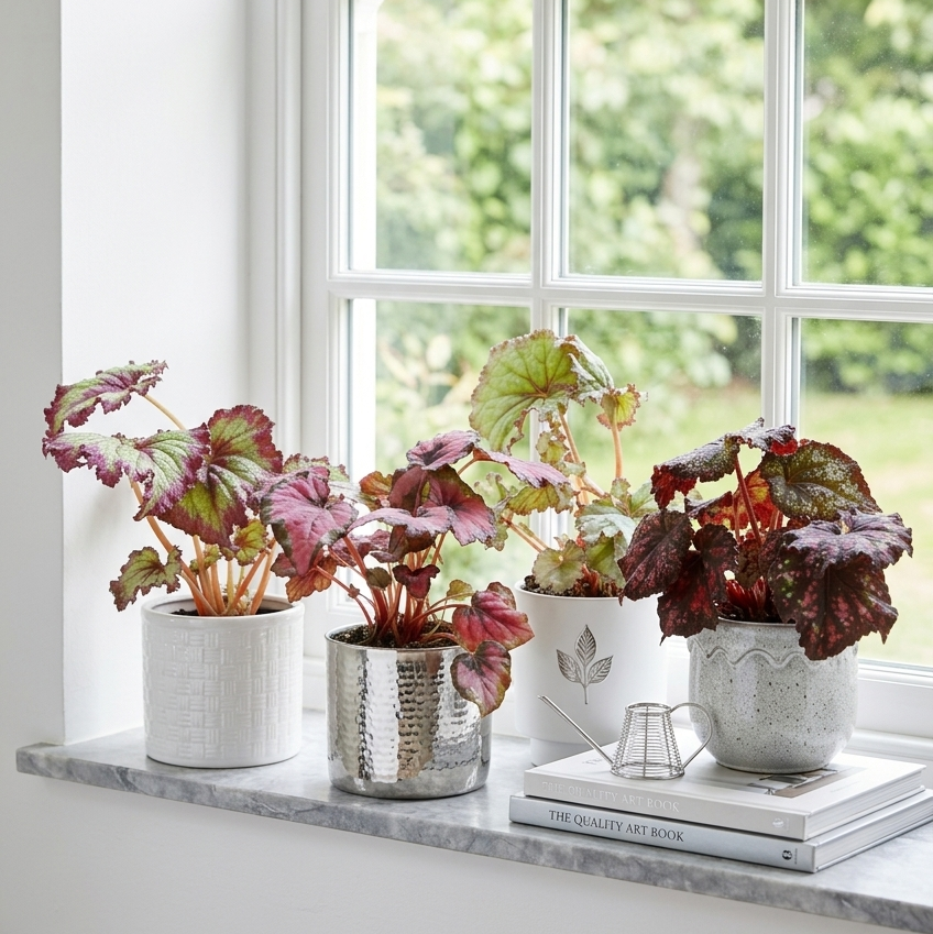 Buy Begonia Rex live plant online, Begonia Rex live plant colorful foliage indoor houseplant, Begonia Rex indoor plant gift with unique leaf patterns, Rex Begonia tropical houseplant with textured leaves