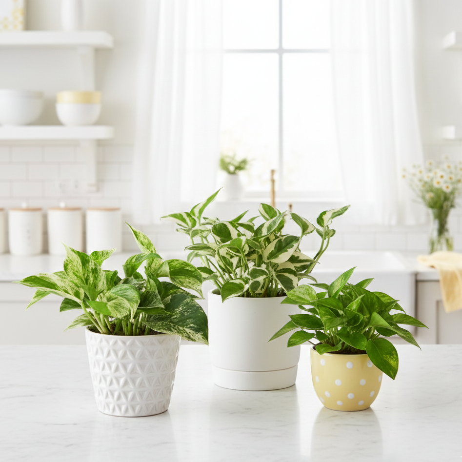 Random Pothos Variety 3-Pack (4" Pots) for sale online, Live Air-Purifying Plants for Growing at Home, Assorted Trailing Houseplant Set for Gift Ideas