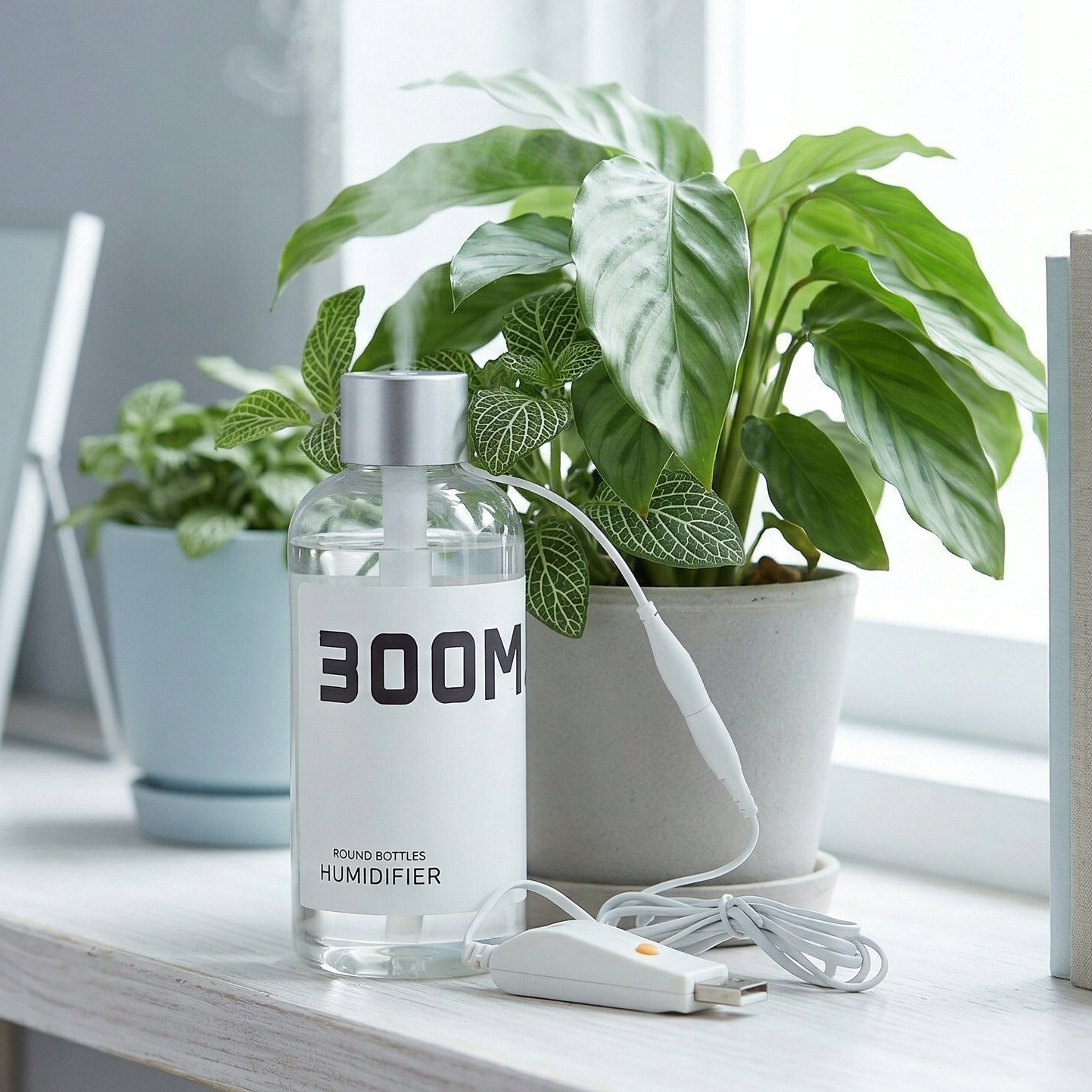 succulent humidifier 300ml USB Humidifier – Compact Plant Humidifier for Healthy Indoor Plants