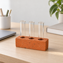 minimal Terrazzo 3-Tube Propagation Stand for sale, eco conscious concrete terrazzo design, indoor plant cutting display, thoughtful gardener gift