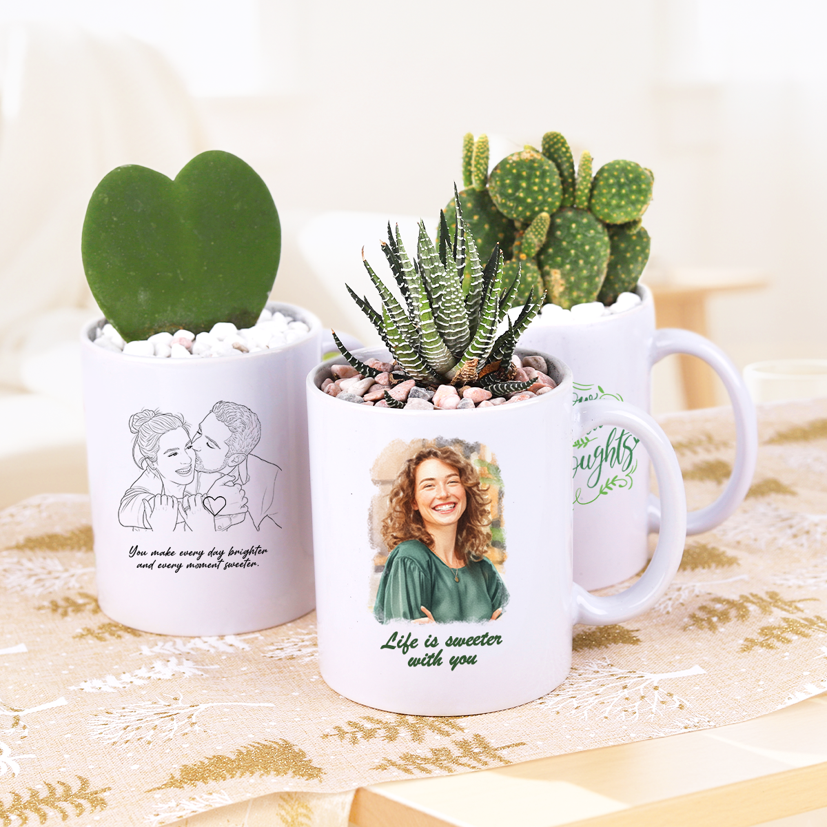 ceramic pots and plants Custom Ceramic Pot from Photos | Personalized Photo Planter Gift