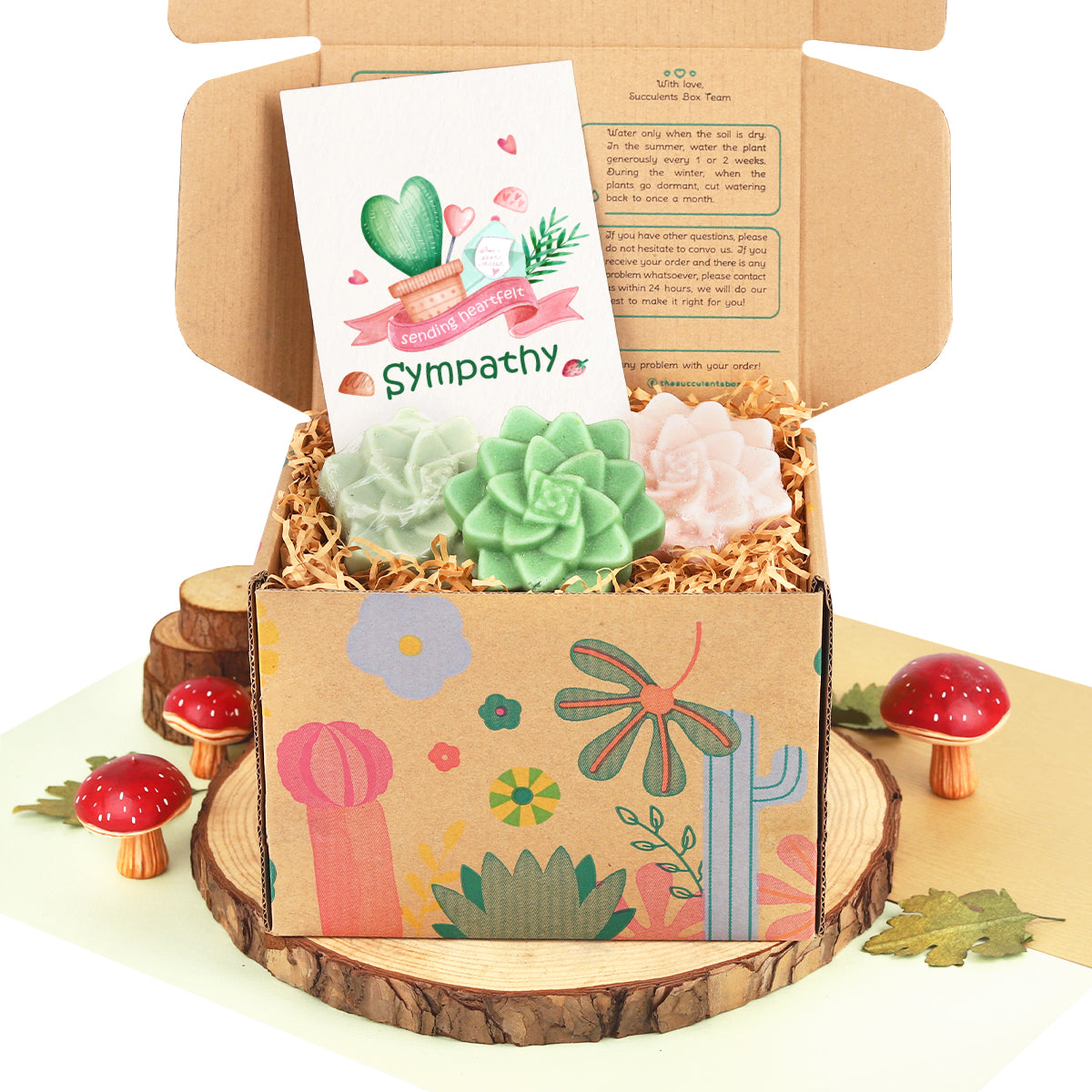 Gift Box -  Set of 3 Rosette Succulent Soaps