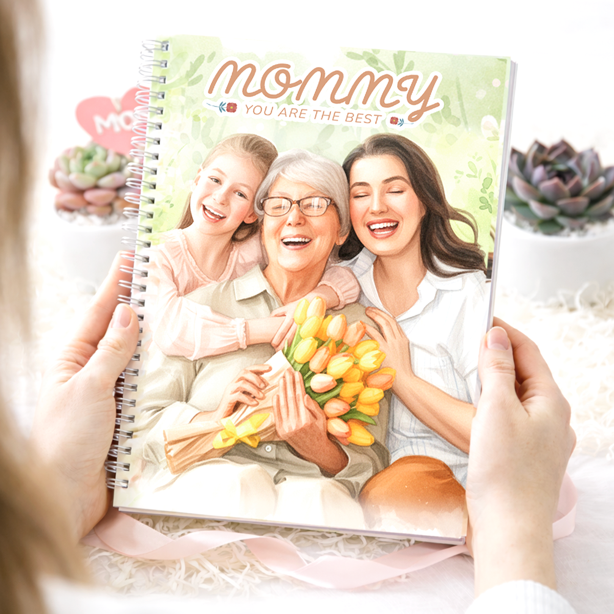 12-page custom coloring book from photos, personalized Mother's Day gift coloring book from family photos