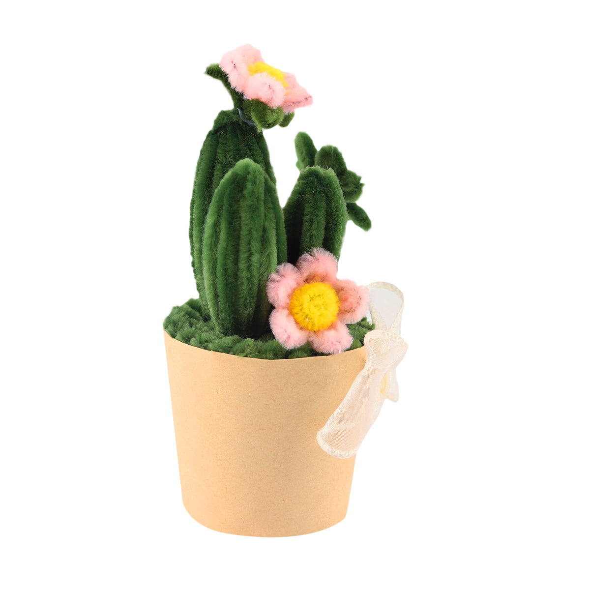 potted felt cactus, handmade felt house plants, wire decorative cactus