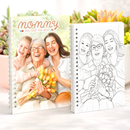 12-page custom coloring book from photos, personalized Mother's Day gift coloring book from family photos