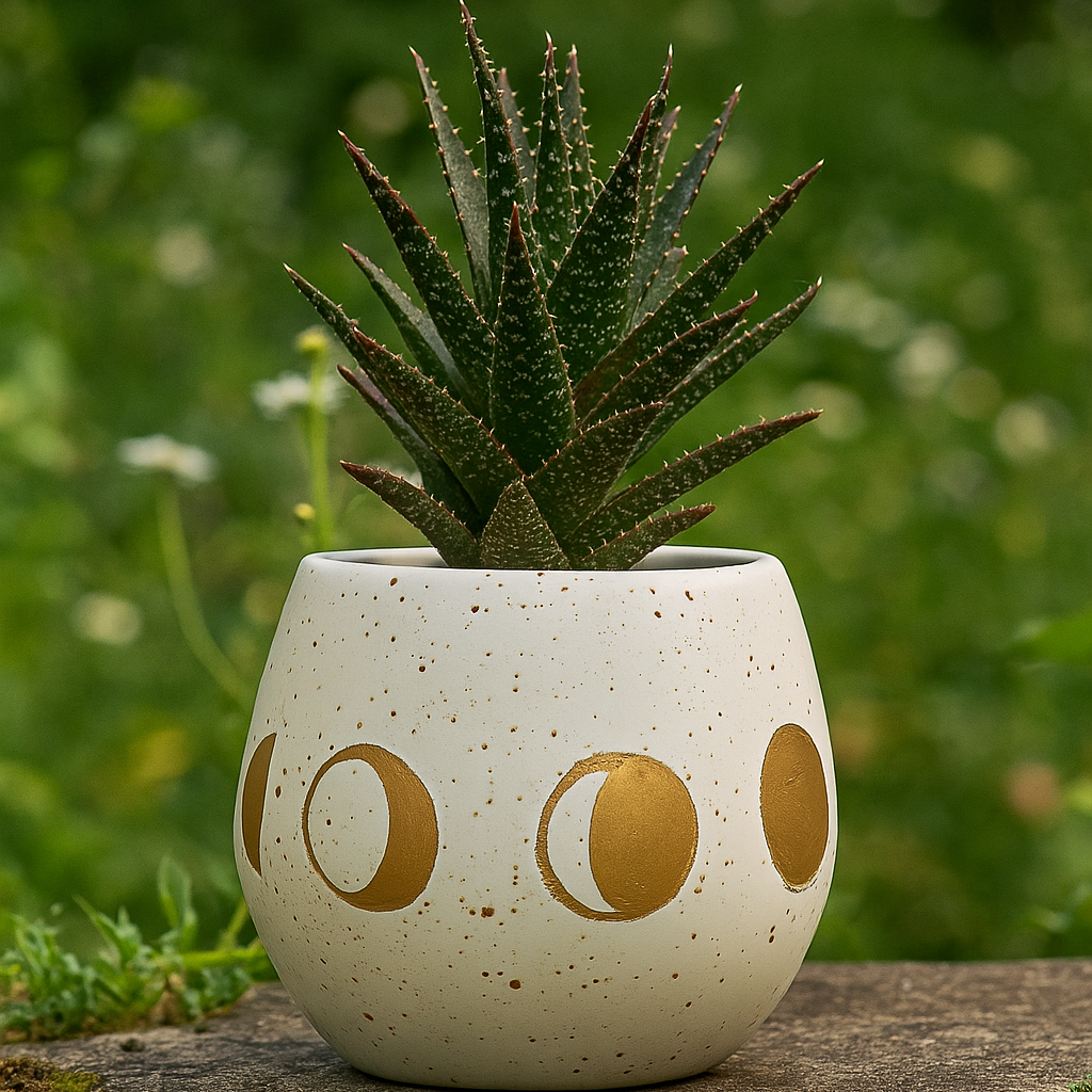 crescent succulents 4.5 inch Gold Crescent Moons Pot