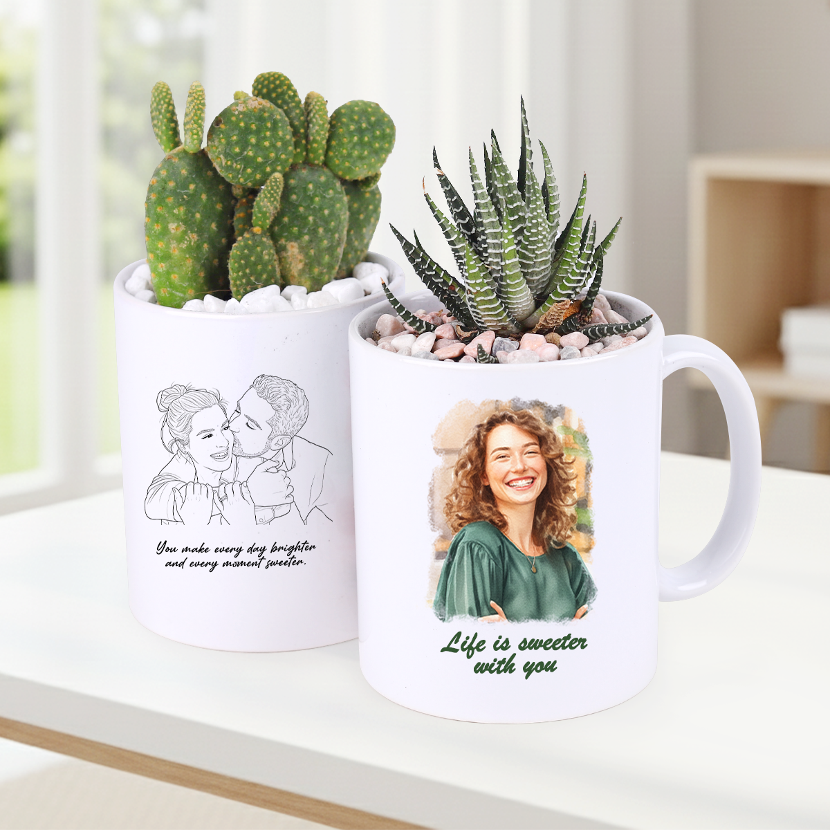 personalized plant pots Custom Ceramic Pot from Photos | Personalized Photo Planter Gift