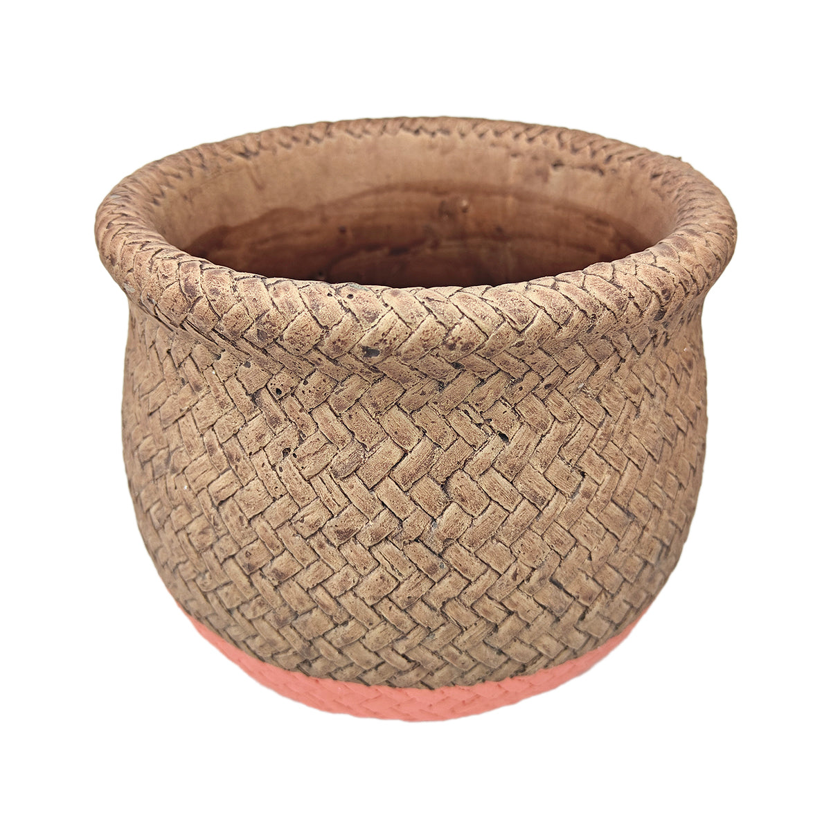 brown indoor plant pot, nature reed pattern pot, 6 inch houseplant pots, cement pots for sale, buy pots online