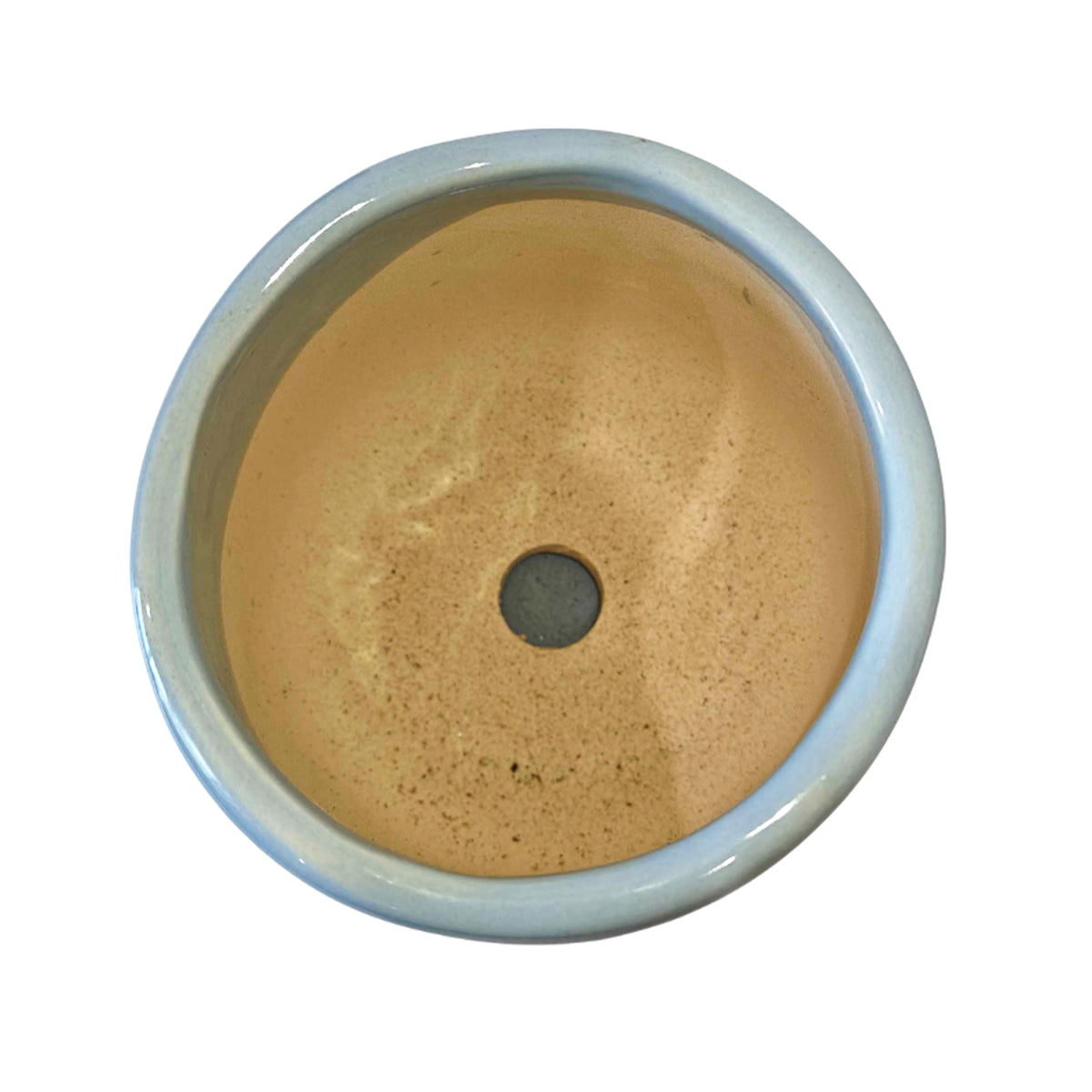 blue ceramic pot with saucer, light blue ceramic planter, small blue ceramic planter, decorative indoor plant pots