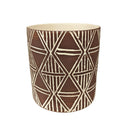 5 inch Geometric Brown Ceramic Pot for sale, Decorative Ceramic Pot for Succuent or Cactus