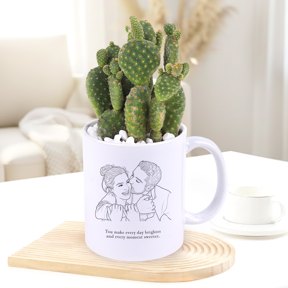 custom ceramic pot with pet photo, personalized photo succulent planter, unique handmade housewarming gift
