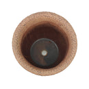 5.5 inch Orange &amp; Nature Reed Round Cement Pot