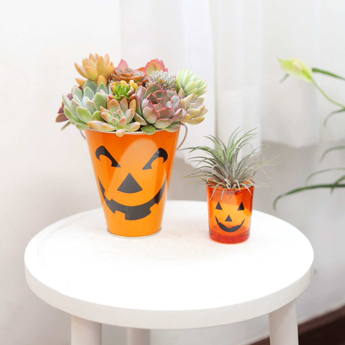 Jack-O'-Lantern Galvanized Pails