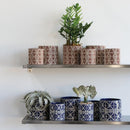 5 inch Geometric Brown Ceramic Pot for sale, Decorative Ceramic Pot for Succuent or Cactus