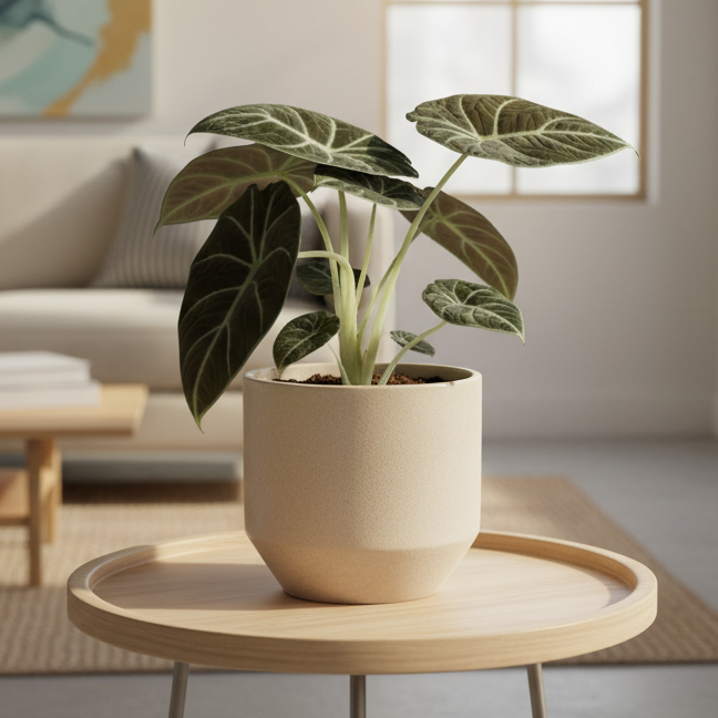 Alocasia Reginula &#39;Black Velvet&#39; - Live Houseplant