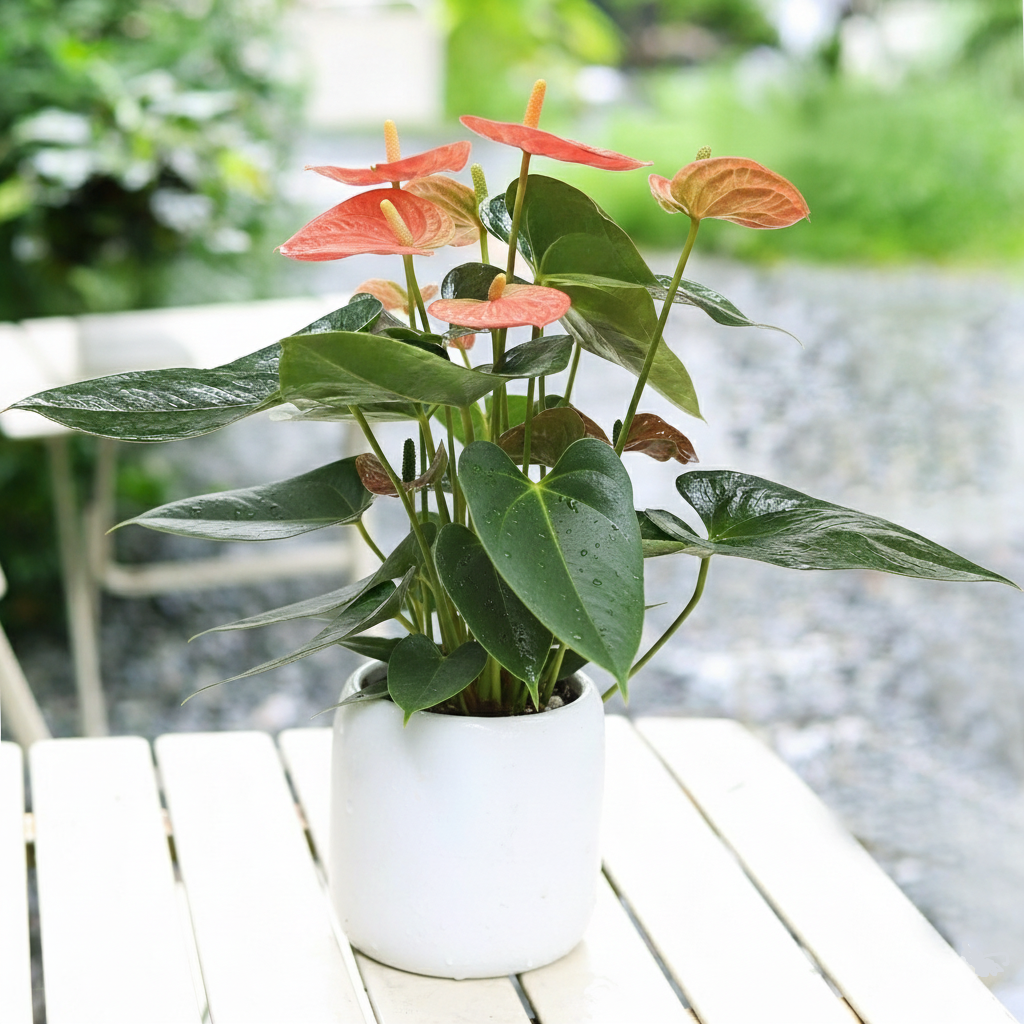 6 inch Anthurium 'Orange', 6 inch flowering houseplants, decorative live plants, buy live plants online