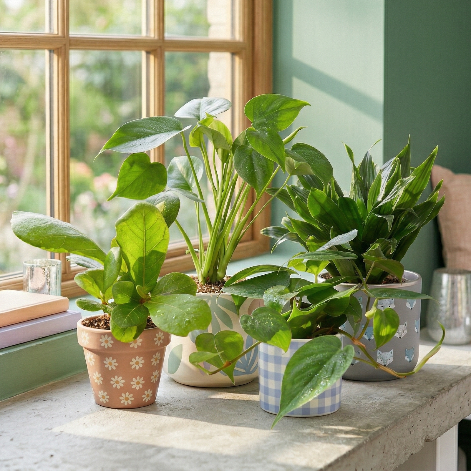 Buy 3 inch / 4 inch / 6 inch Best Selling Bundle live house plant online, thoughtful gift for plant enthusiasts: peperomia parallel, visually striking indoor plant with parallel veined leaves gift option