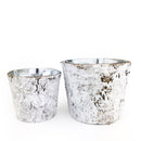 Birch Pot with Zinc, Natural Birch Bark Covered Zinc Planter Pot, White Birch Bark with Zinc, Small Birch Pot with Zinc, Birch Pot with Zinc 3.75&quot; x 3&quot;, Rustic Designed Birch Pot with Zinc