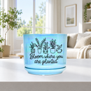 Iridescent Blue Ceramic Pot - Bloom Where You Are Planted