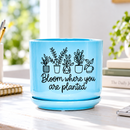Iridescent Blue Ceramic Pot - Bloom Where You Are Planted
