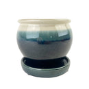 6 inch blue ceramic plant pot for sale, Succulent pot gift ideas, Decorative pot for houseplants, 6 inch blue pot with drainage hole and saucer