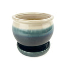 6 inch blue ceramic plant pot for sale, Succulent pot gift ideas, Decorative pot for houseplants, 6 inch blue pot with drainage hole and saucer